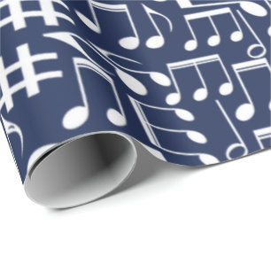 Witte dansende muzieknoten Musici Muziekfans Cadeaupapier