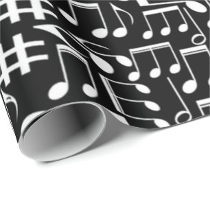 Witte dansende muzieknoten Musici Muziekfans Cadeaupapier