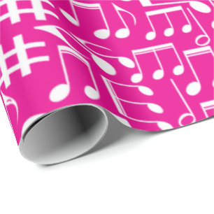 Witte dansende muzieknoten Musici Muziekfans Cadeaupapier