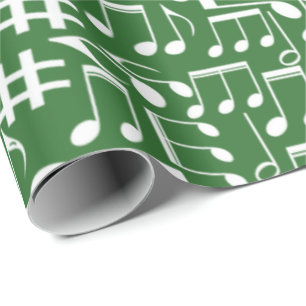 Witte dansende muzieknoten Musici Muziekfans Cadeaupapier