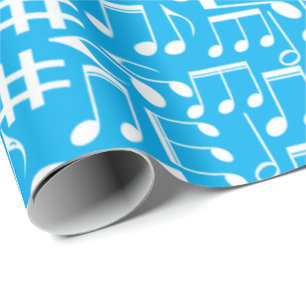 Witte dansende muzieknoten Musici Muziekfans Cadeaupapier