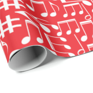 Witte dansende muzieknoten Musici Muziekfans Cadeaupapier