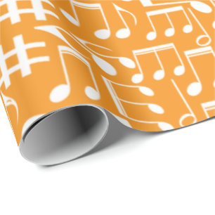 Witte dansende muzieknoten Musici Muziekfans Cadeaupapier