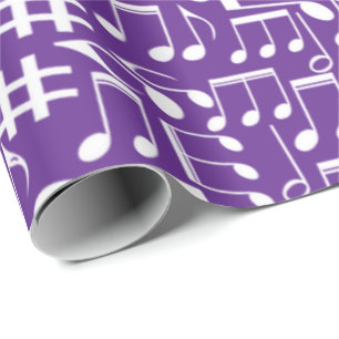 Witte dansende muzieknoten Musici Muziekfans Cadeaupapier