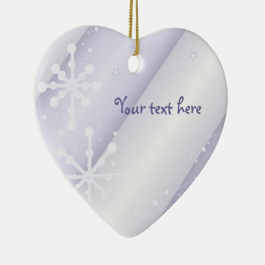 Witte dansende sneeuwvlokken keramisch ornament (Rechts)