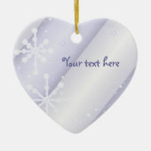 Witte dansende sneeuwvlokken keramisch ornament (Voorkant)