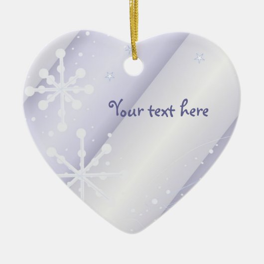Witte dansende sneeuwvlokken keramisch ornament (Voorkant)