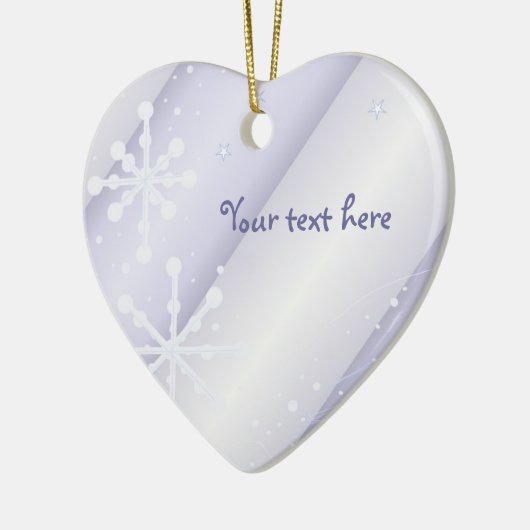 Witte dansende sneeuwvlokken keramisch ornament (Links)