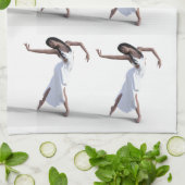 Witte danseres Thunder_Cove ballon Theedoek (Gevouwen)