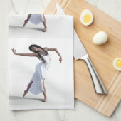 Witte danseres Thunder_Cove ballon Theedoek (Quarter Fold)