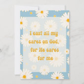 Witte Daysi achtergrond Christelijke bevestiging Feestdagenkaart (Voorkant)