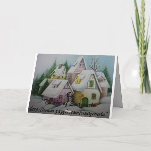 Witte de groetkaart van Kerstmis Feestdagen Kaart (Achterkant)