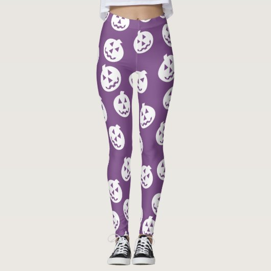 Witte de Leggings van de Confettien van O'Lantern (Voorkant)