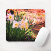 Witte deaffodil bloemen van Brook Muismat (Met muis)