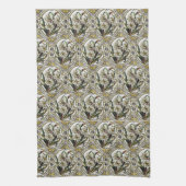 witte deaffodil Tegel Pattern Kitchen Towels Theedoek (Verticaal)