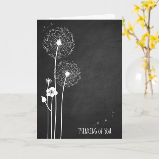 Witte deandelion bouquet op het karton kaart (Gele Bloem)