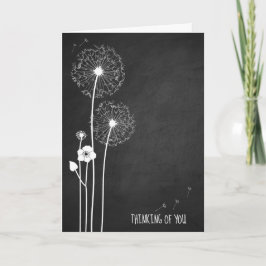 Witte deandelion bouquet op het karton kaart