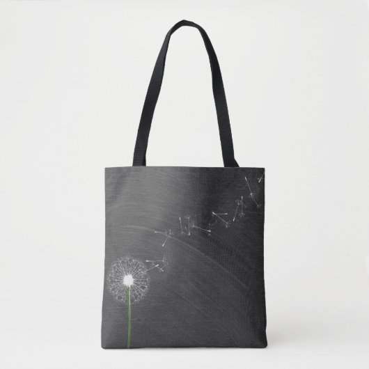 witte deandelion op de achtergrond van het bord tote bag (Voorkant)