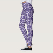 Witte deco octagon patroon op ultraviolet leggings (Links)