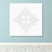 Witte decoratieve bloem canvas afdruk (Insitu (Houten vloer))