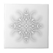 Witte decoratieve bloem tegeltje (Voorkant)