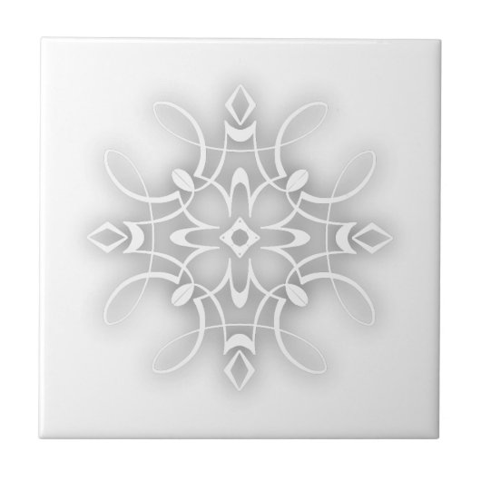 Witte decoratieve bloem tegeltje (Voorkant)