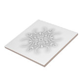 Witte decoratieve bloem tegeltje (Zijkant)