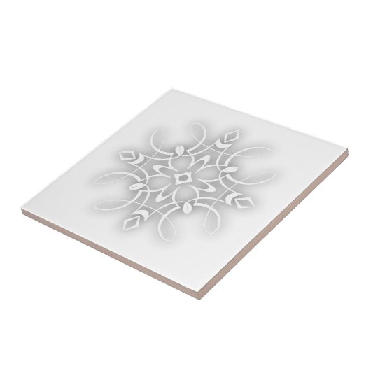 Witte decoratieve bloem tegeltje (Zijkant)