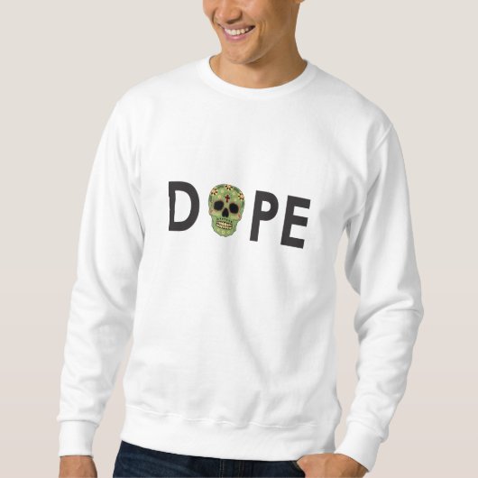 Witte decoratieve schedel trui (Voorkant)
