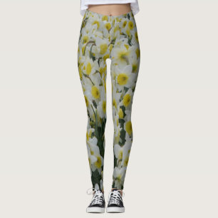 Witte deffodils leggings