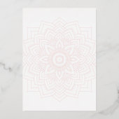 Witte Delicate gouden mandala Huwelijk Folie Uitnodiging (Achterkant)