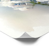 Witte Delphinium Bloem Kunstprint Poster (Hoek)