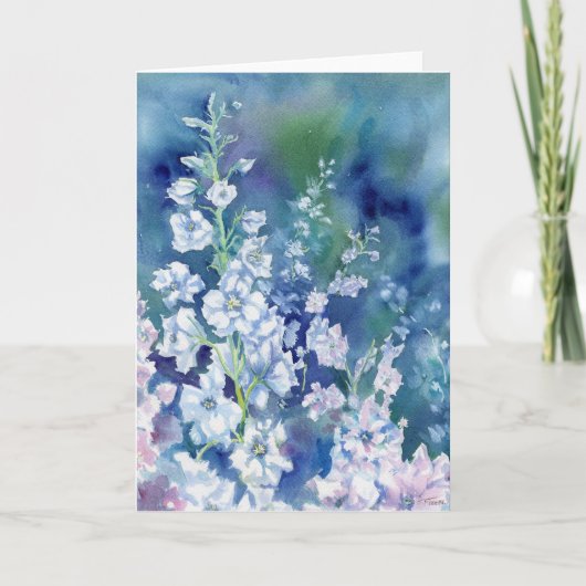 Witte Delphiniums Blank Notecard Bedankkaart (Voorkant)