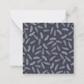 Witte dennen takken veren hulst bessen Kerstmis Notitiekaartje (Achterkant)