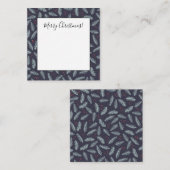 Witte dennen takken veren hulst bessen Kerstmis Notitiekaartje (Voorkant / Achterkant)