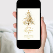 Witte dennenboom sneeuw foto bedrijf Kerstmis Feestdagen Kaart