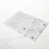 Witte dennenkerstfeest folie uitnodiging (Gedraaid)