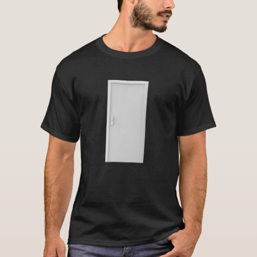 Witte deur met slim deurslot t-shirt (Voorkant)