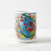 Witte Devon Rex Kat Regenboog Fairy Wings Koffiemok (Center)