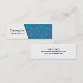 Witte Diagonale & Caleidoscopische Blauw, Groen, Mini Visitekaartje (Voorkant / Achterkant)