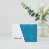 Witte Diagonale & Caleidoscopische Blauw, Groen, Visitekaartje (Staand voorkant)