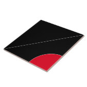 Witte diagonale lijn op zwarte, rode keramische Te Tegeltje (Zijkant)