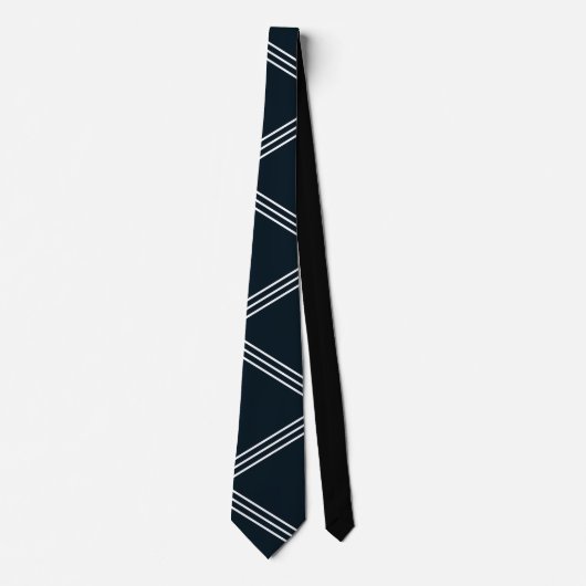 Witte diagonale lijnen stropdas (Voorkant)