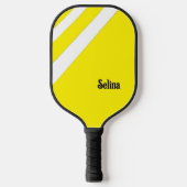 Witte diagonale strepen op de gele paddle met pick (Voorkant)