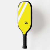 Witte diagonale strepen op de gele paddle met pick (Links)
