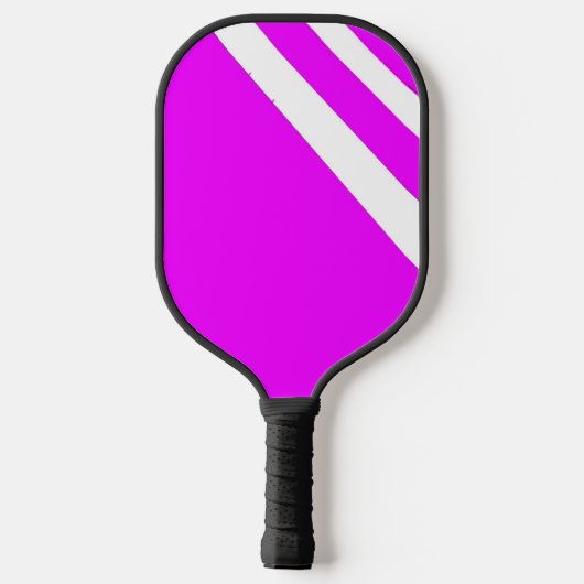Witte diagonale strepen op roze pickleball-peddel pickleball paddle (Achterkant)