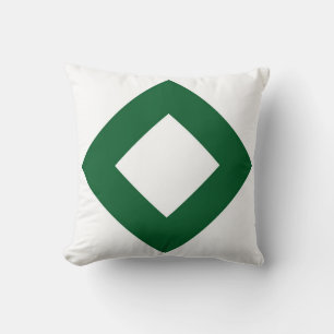 Witte diamant, blauwe groene grens kussen