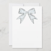 Witte Diamant Bling Boog Glam Trouw Bruiloft Kaart (Achterkant)