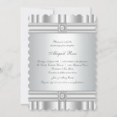 Witte diamant elegante doop kaart (Achterkant)