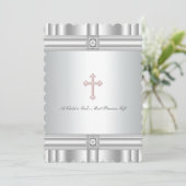 Witte diamant elegante doop kaart (Staand voorkant)